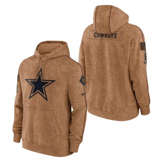 2023 Salute To Service Veterans Cowboys Brown Club Hoodie