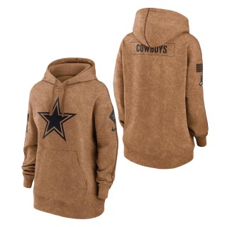 2023 Salute To Service Veterans Cowboys Brown Women's Hoodie