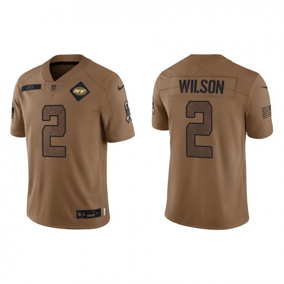 2023 Salute To Service Veterans Zach Wilson Jets Brown Jersey