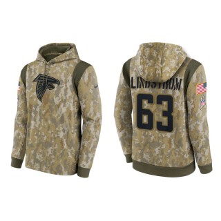 Men's Chris Lindstrom Atlanta Falcons Camo 2021 Salute To Service Therma Hoodie