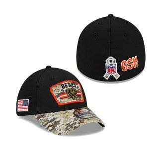 2021 Salute To Service Bears Black Camo 39THIRTY Flex Hat