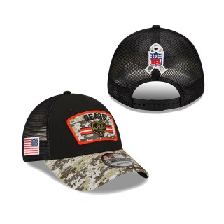 2021 Salute To Service Bears Black Camo Trucker 9FORTY Snapback Adjustable Hat