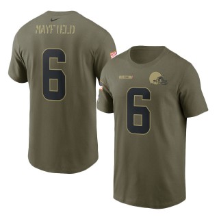 2021 Salute To Service Browns Baker Mayfield Camo Name & Number T-Shirt