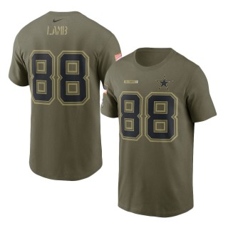 2021 Salute To Service Cowboys CeeDee Lamb Camo Name & Number T-Shirt