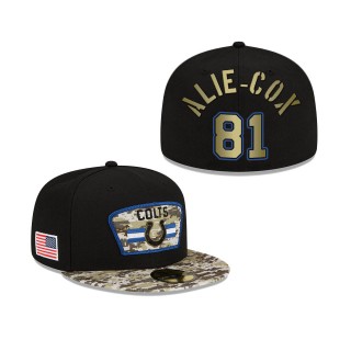 Men's Mo Alie-Cox Indianapolis Colts Black Camo 2021 Salute To Service 59FIFTY Fitted Hat