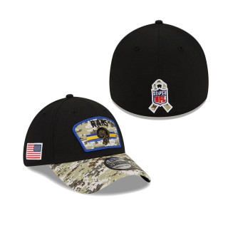 2021 Salute To Service Rams Black Camo Historic Logo 39THIRTY Flex Hat