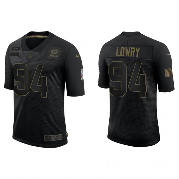 Men's Green Bay Packers Dean Lowry Black Salute To Service Limited Jersey