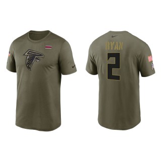 Men's Atlanta Falcons Matt Ryan Nike Olive 2021 Salute To Service Legend Performance T-Shirt