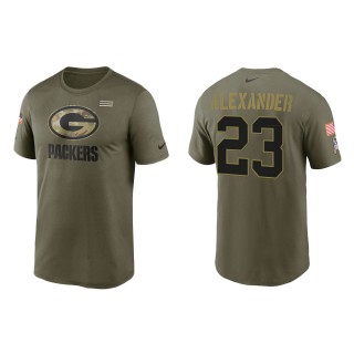 Men's Green Bay Packers Jaire Alexander Nike Olive 2021 Salute To Service Legend Performance T-Shirt