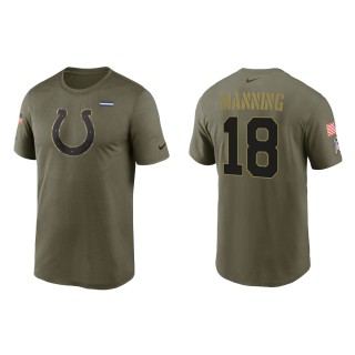 Men's Indianapolis Colts Peyton Manning Nike Olive 2021 Salute To Service Legend Performance T-Shirt