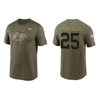 Men's Kansas City Chiefs Clyde Edwards-Helaire Nike Olive 2021 Salute To Service Legend Performance T-Shirt