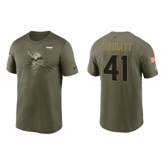 Men's Minnesota Vikings Chazz Surratt Nike Olive 2021 Salute To Service Legend Performance T-Shirt