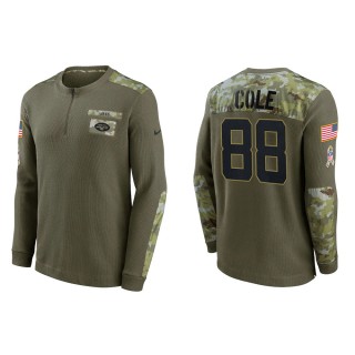 Men's New York Jets Keelan Cole Nike Olive 2021 Salute To Service Henley Long Sleeve Thermal Top