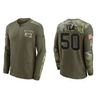 Men's Tampa Bay Buccaneers Vita Vea Nike Olive 2021 Salute To Service Henley Long Sleeve Thermal Top