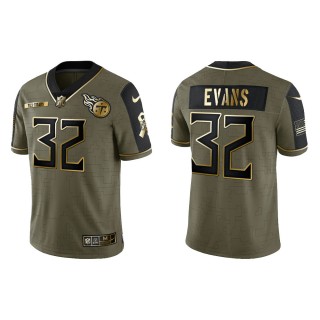 Men's Tennessee Titans Darrynton Evans Nike Olive Gold 2021 Salute To Service Limited Jersey