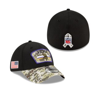 2021 Salute To Service Vikings Black Camo 39THIRTY Flex Hat