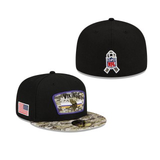 2021 Salute To Service Vikings Black Camo 59FIFTY Fitted Hat