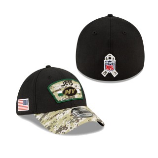 2021 Salute To Service Jets Black Camo 39THIRTY Flex Hat