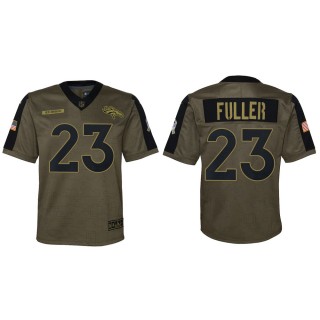 Youth Denver Broncos Kyle Fuller Nike Olive 2021 Salute To Service Game Jersey