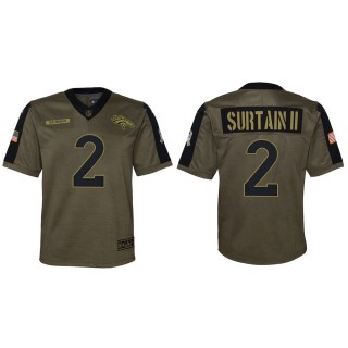 Youth Denver Broncos Patrick Surtain II Nike Olive 2021 Salute To Service Game Jersey