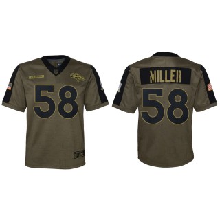 Youth Denver Broncos Von Miller Nike Olive 2021 Salute To Service Game Jersey