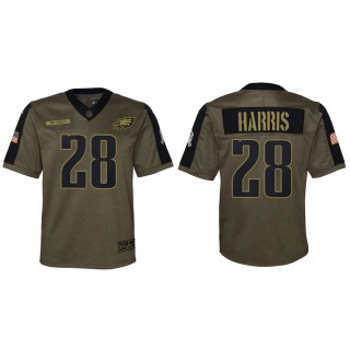 Youth Philadelphia Eagles Anthony Harris Nike Olive 2021 Salute To Service Game Jersey