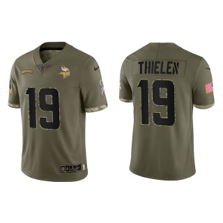 Adam Thielen Minnesota Vikings Olive 2022 Salute To Service Limited Jersey