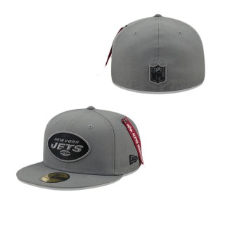 Alpha Industries X New York Jets Gray 59FIFTY Fitted Hat