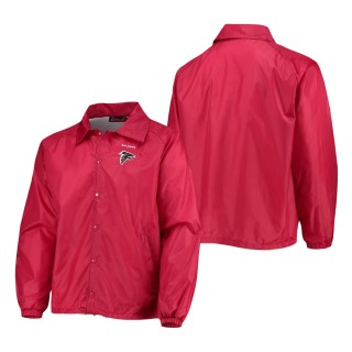 Atlanta Falcons Dunbrooke Red Coaches Classic Raglan Full-Snap Windbreaker Jacket