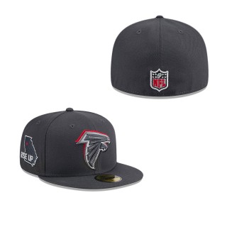 Atlanta Falcons Graphite Official 2024 NFL Draft On Stage 59FIFTY Fitted Hat