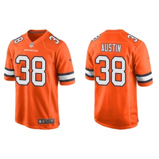 Men's Denver Broncos Blessuan Austin Orange Alternate Game Jersey