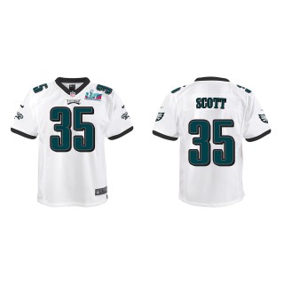 Boston Scott Youth Philadelphia Eagles Super Bowl LVII White Game Jersey