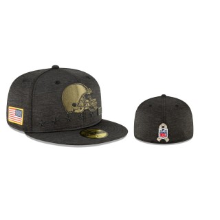 Cleveland Browns Heather Black Salute to Service 59FIFTY Fitted Hat