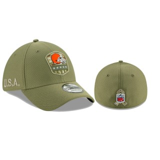 Cleveland Browns Olive Salute to Service Sideline 39THIRTY Flex Hat