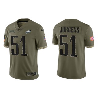 Cam Jurgens Philadelphia Eagles Olive 2022 Salute To Service Limited Jersey