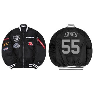 Chandler Jones Alpha Industries X Las Vegas Raiders MA-1 Bomber Black Jacket