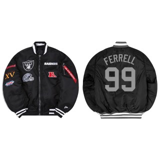 Clelin Ferrell Alpha Industries X Las Vegas Raiders MA-1 Bomber Black Jacket