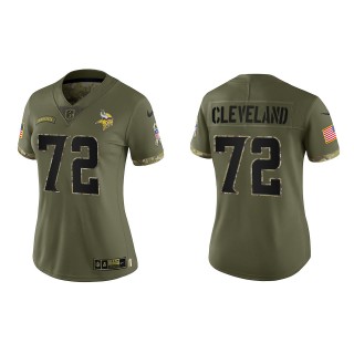 Ezra Cleveland Women's Minnesota Vikings Olive 2022 Salute To Service Limited Jersey