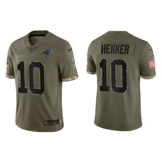 Johnny Hekker Carolina Panthers Olive 2022 Salute To Service Limited Jersey