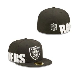 Men's Las Vegas Raiders Black Side Split 59FIFTY Fitted Hat