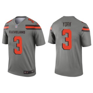 Men's Browns Cade York Gray Inverted Legend Jersey