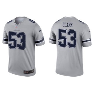 Men's Cowboys Damone Clark Gray Inverted Legend Jersey