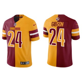 Antonio Gibson Commanders Split  Men's Burgundy Gold Jersey