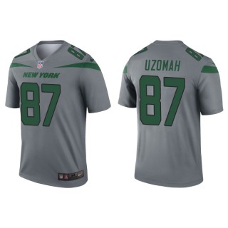 Men's Jets C.J. Uzomah Gray Inverted Legend Jersey