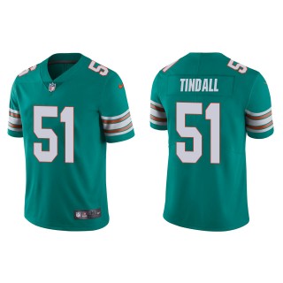 Men's Dolphins Channing Tindall Aqua 2022 NFL Draft Alternate Vapor Limited Jersey