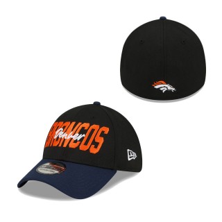 Denver Broncos Black Navy 2022 NFL Draft 39THIRTY Flex Hat