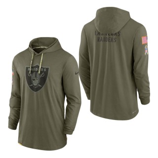 Men's Las Vegas Raiders Olive 2022 Salute to Service Tonal Pullover Hoodie