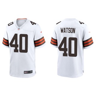 Browns Nathaniel Watson White Game Jersey