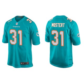 Men's Dolphins Raheem Mostert Aqua Game Jersey