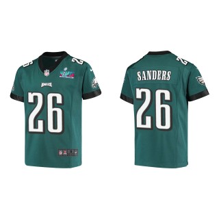 Miles Sanders Youth Philadelphia Eagles Super Bowl LVII Midnight Green Game Jersey